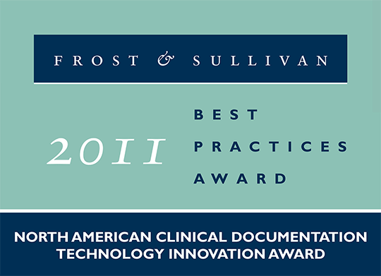 2011 North American Technology Innovation Award in Clinical Documentation
